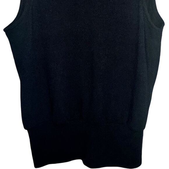 Abbeline Terrycloth Wrap Top Sleeveless Stretch V-Neck Tank Top Black Sz Small - Picture 6 of 9